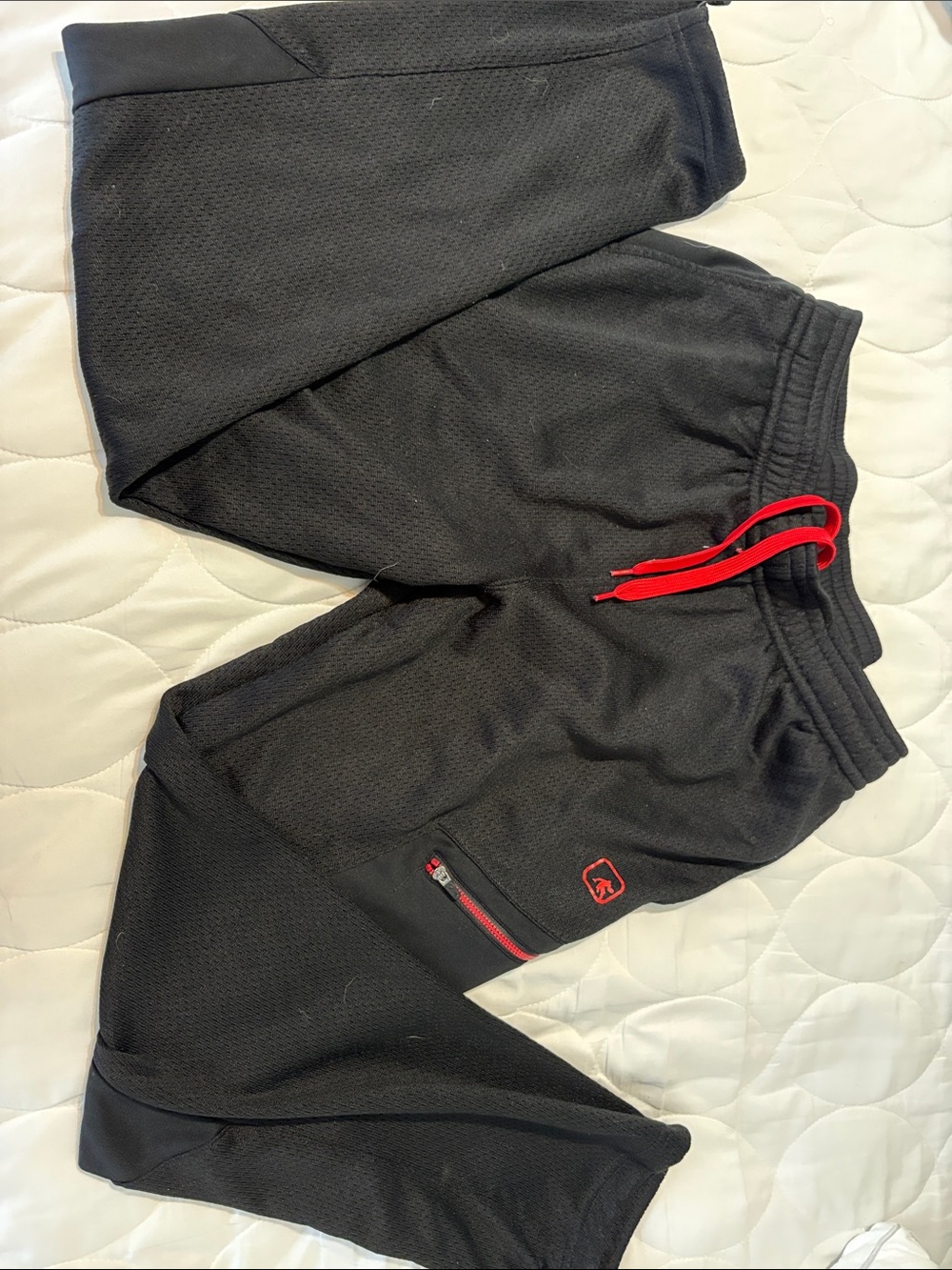 And 1 mens Black Jogger Sweatpants with Red Drawstring